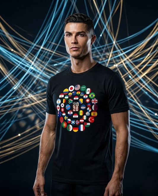 World Cup 2026 Flags Fan T-Shirt — All Nations, One Tee