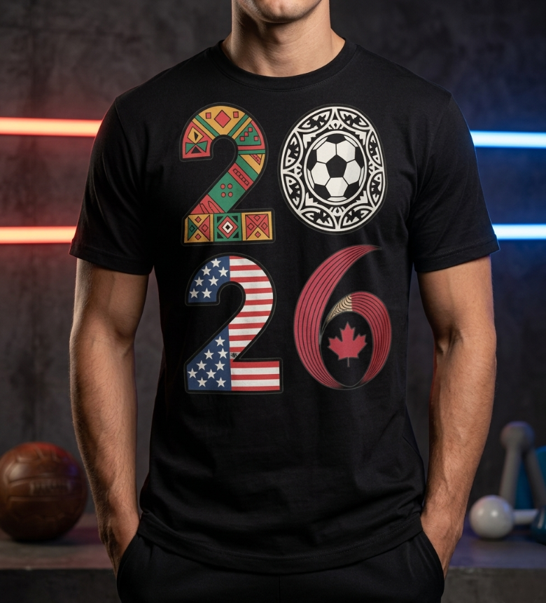 2026 World Cup Fan T-Shirt — USA Canada Mexico Tribal Edition