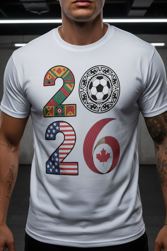 2026 World Cup Fan T-Shirt — USA Canada Mexico Tribal Edition