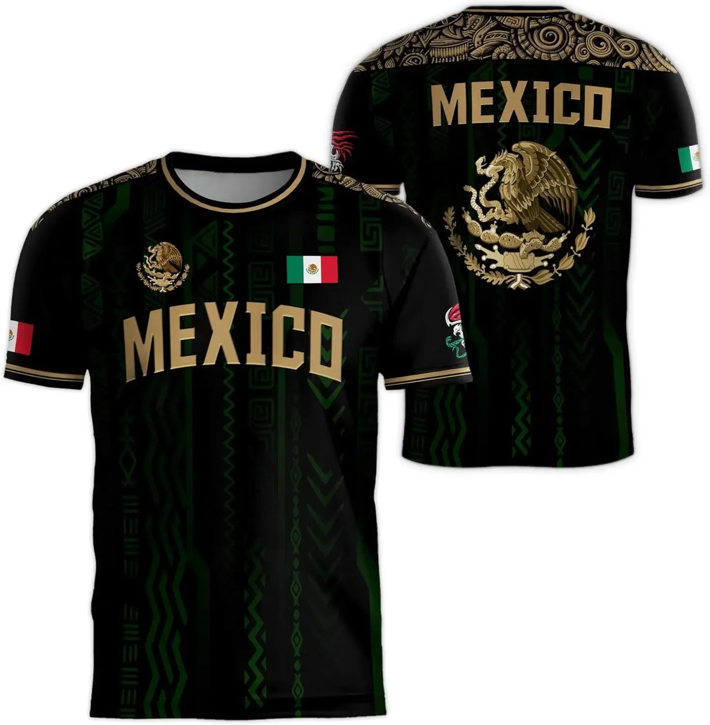 World Cup 2026 Mexico Flag 3D Sport Jersey — Quick-Dry Fan Tee