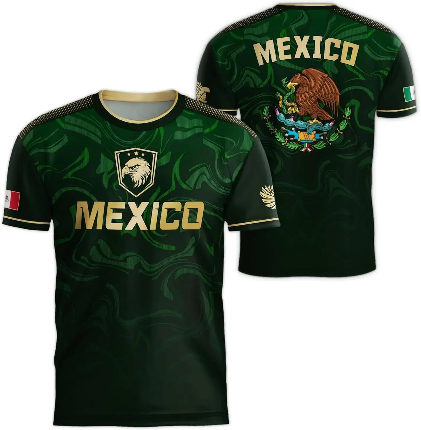 World Cup 2026 Mexico Flag 3D Sport Jersey — Quick-Dry Fan Tee
