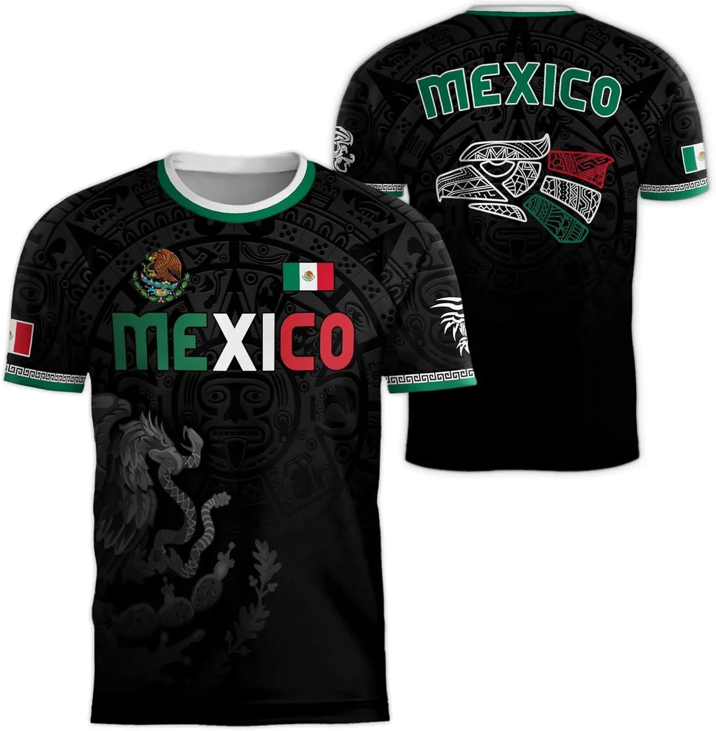 World Cup 2026 Mexico Flag 3D Sport Jersey — Quick-Dry Fan Tee