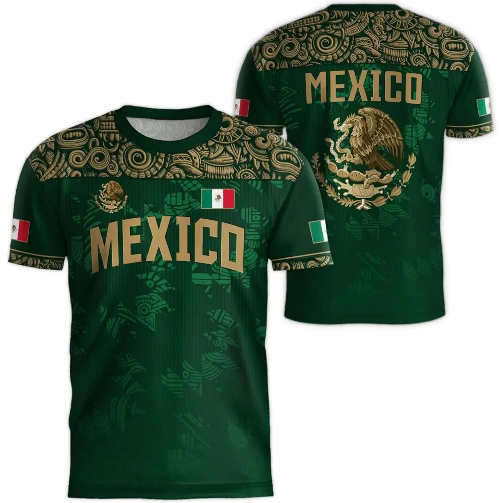World Cup 2026 Mexico Flag 3D Sport Jersey — Quick-Dry Fan Tee